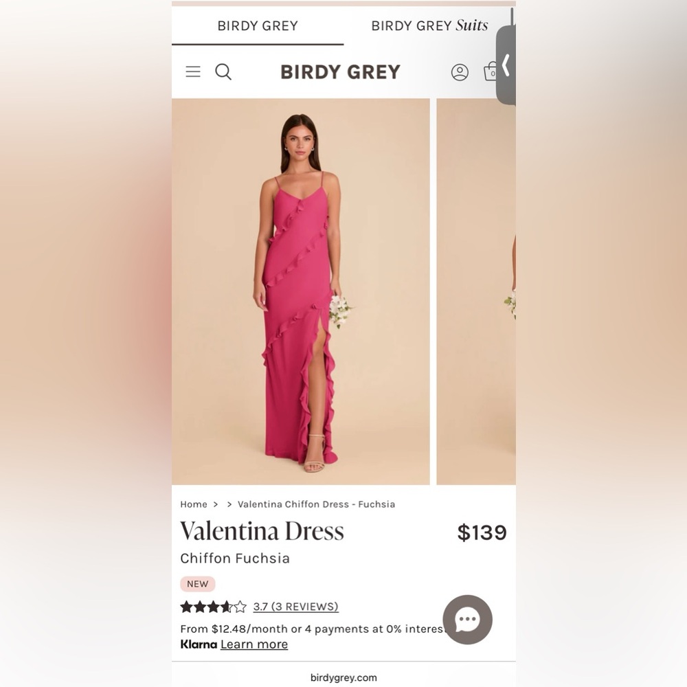 Birdy Grey Pink Ruffle Maxi Dress
